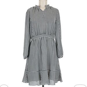 J. Crew Black and White Long Sleeve Dress